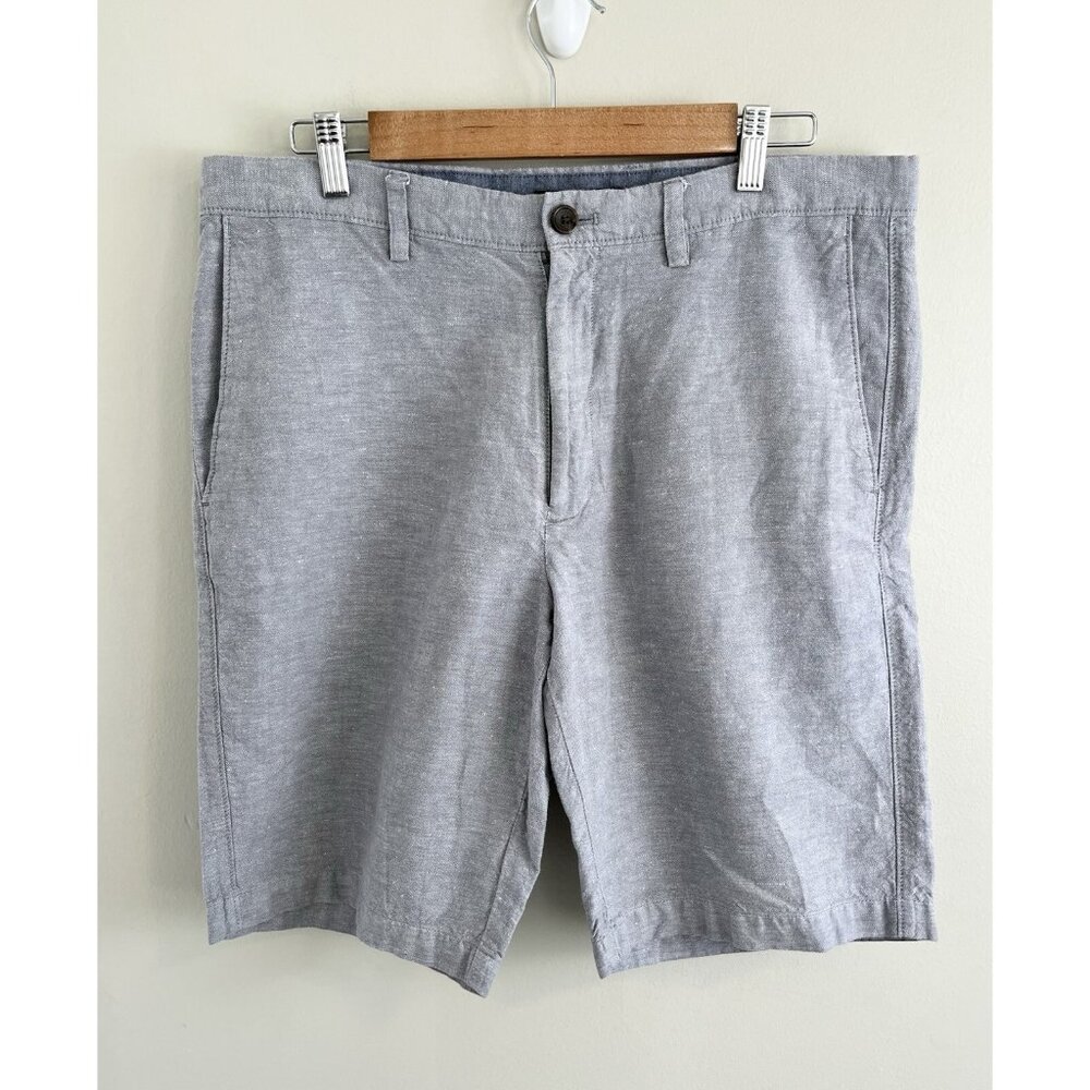 Banana‎ Republic Mens Chino Shorts Size 34 Grey Blue Cotton 8.5" Inseam